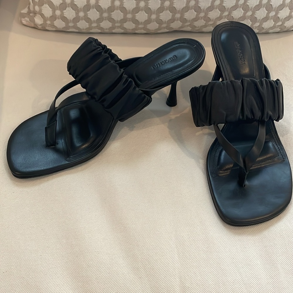 Simkhai Tamar Ruched Elastic Heeled Sandal